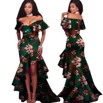 Skladom Veľkosť Nízka Cena 2020 Nové Jeseň Africké Domorodé Národnej Tlač Lomka Krku Sexy Dlhé Šaty pre Ženy WY2248