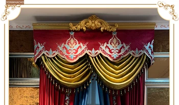 Vlastné opony Čínske Červené Klasické Luxusné francúzske Velvet Vyšívané Fleece tkaniny zatmenie opony tylu záclonka závesy B632