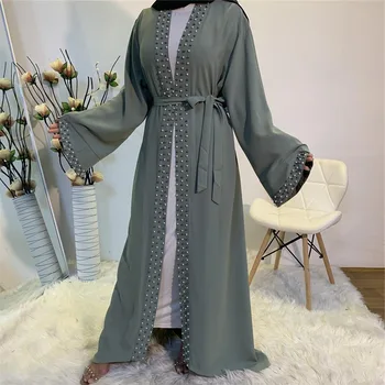 Nové Dubaj Otvoriť Abaya Moslimských Žien Dlho Maxi Šaty Kimono Cardigan Turecký Kaftan Župan Party Šaty Ramadánu Jilbab Islamské Oblečenie