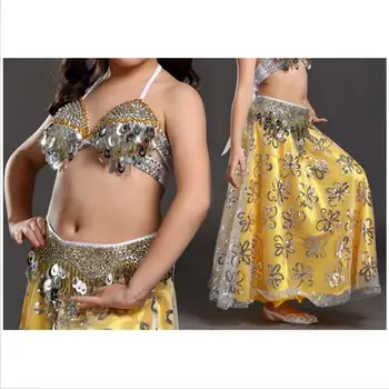 Hot-Predaj Profesionálnej Belly Dance Sukne 8 Farieb Deti Tanečné Nosiť Indickej High Class Deti Bellydance Nosenie