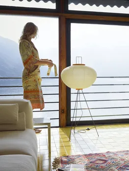 Podlahová Lampa Japonský papier minimalistický led poschodí lampy stolové dekoratívne lampy villa model studio art izba kútik na čítanie