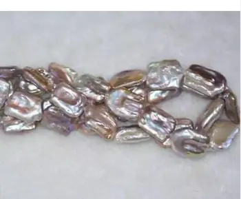 Nádherný 14-15 mm barokový levandule perlový náhrdelník 18