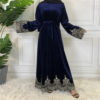 Velvet Kaftan Hidžáb Oblečenie Ramadánu Abaya Dubaj Moslimských Abayas pre Ženy, turecké Šaty Afriky Islam Kaftane Župan Musulmane Longue