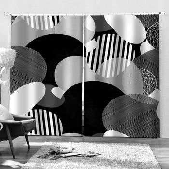 Foto vlastné čierne a biele záclony 3D Záves Tlač Blockout Polyester Foto Závesy Textílie Pre Izba osobnosti záclony