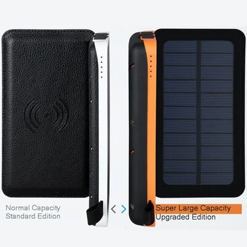 Vogek 16000mAh Skladacia Nepremokavé Solar Power Bank Prenosné Dual Port USB Solárna Externá Batéria Bezdrôtového Panel Nabíjačky