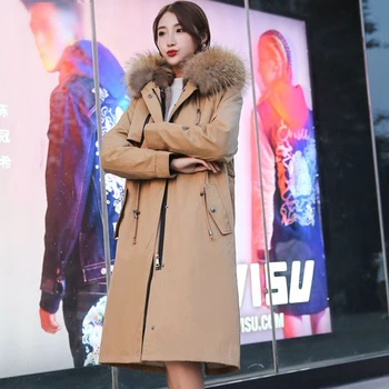 Zimný Kabát Ženy, Skutočné Ondatry Kožušiny Bunda Hrubé Teplé Módne Outwear Veľké Kožušiny Golier Plus-size Prispôsobiť HOT PREDAJ