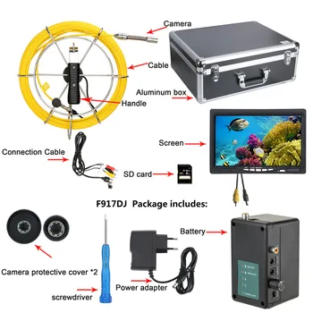 20M Kanalizačného Potrubia Kontrola Video Kamera s Meter Počítadlo 17 mm 8GB SD Karty DVR IP68 Odtoku do Kanalizácie, Plynovodu, Priemyselný Endoskop