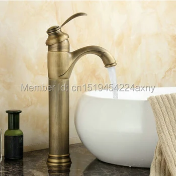 Gizero Novo Antique Brass Kúpeľňa Povodí Kohútik Pultu Ťuknite na položku Zmiešavač Teplej a Studenej Kohútik Klasický Štýl Jednotného Rukoväť GI69