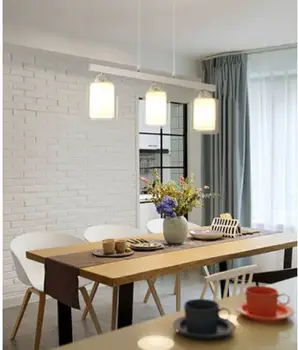 Reštaurácia obdĺžnikový moderný minimalistický tri-hlavy jedálenský stôl lampa sklo bar luster tvorivé osobnosti hotel lampy