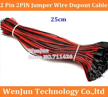 500PCS Doprava Zadarmo 2 Pin 2PIN Jumper Drôt Dupont Kábel 2.54 mm vzdialenosť 24AWG Drôt