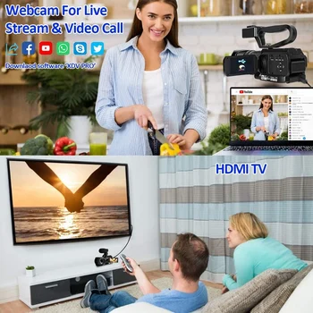 MOOL 4K HD Videokamera videokameru na YouTube Live Streaming 48MP 30FPS 30X Digitálny Zoom INFRAČERVENÉ Nočné Videnie Wifi Ovládanie