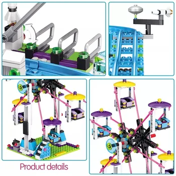 1124pcs Mesta MOC Tehly Kompatibilné Priateľmi Zábavný Park Bloky Roller Coaster Obrázok Model Hračky Pre Deti, Dievčatá
