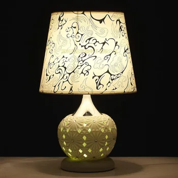 Najnovšie klasický Americký spálňa foyer keramické tabuľky svetlo Európskej textílie stolná lampa handričkou nočnej lampe