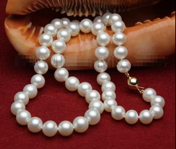 Doprava ZADARMO>>> >>s304 AAA krásnych 11-12mm biela sladkovodné perly náhrdelník 17
