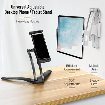 Nennbo Nastaviteľné Tablet na Telefón Držiak Pre iPad 2 3 4 Vzduchu Mini Pro Pre iPhone, 360 Stupňové Otáčanie Stolový Stojan Pre 5-10.5 Palca