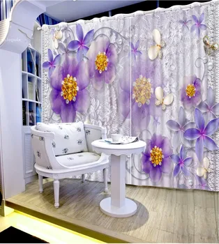 Moderné Záclony Kvet Zatmenie 3D Okna Záclony Na Obývacia Izba, Spálňa Vysokej kvality Opony Zatmenia