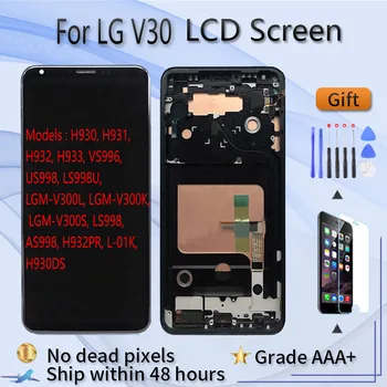 Pre LG V30 H930 H931 H932 H933 VS996 US998 LS998U LGM-V300L V300K V300S AS998 LCD displej s montážou predné prípade, dotykové skla