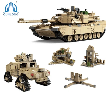 Montáž Vzdelávacie Hračky M1A2 Hlavný Bojový Tank Model Stavebné Bloky Stavby na Model Blokovať Priateľov Vianočný Darček Chlapcov