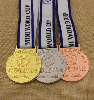 Okrúhle Kovové Medaily Futbal Logo Medaila Hot Zlaté, Strieborné a Bronzové Medaily