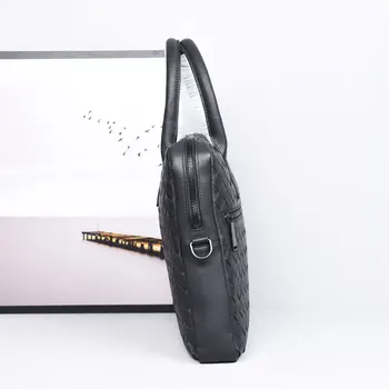 Pánske Kožené Aktovky Originálne Kožené Kabelky Vrecko Pre Dokumenty A4 2020 Nové Luxusné Originálne Kožené Tkané Kitting Kvality
