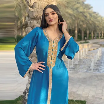 Eid Abaya Dubaj Turecko Moslimskou Hidžáb Oblečenie Abayas pre Ženy Jalabiya Afriky, Indie Maxi Šaty Islam Kaftane Marocký Kaftan Župan
