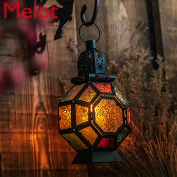Kreatívne Maroko Vietor Lampu Sviečkový Retro Romantický Hangable Domov, Záhrady, Nádvoria Dekorácie, Rekvizity Ručné Šťastie, Remeslá