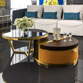 Nordic light luxusné oválne mramoru konferenčný stolík TV kabinet kombinácie po moderný minimalistický obývacia izba apartmán multi-function