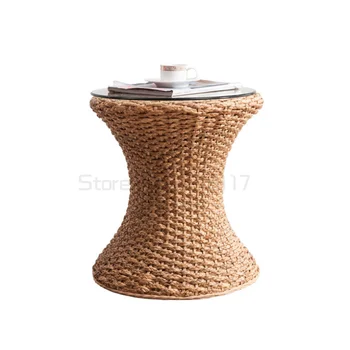 Malé čaj stôl okrúhly ratanový prepletaného bambusu, ratanu jednoduché gauč okraji tichej vietor okraji čaj stôl