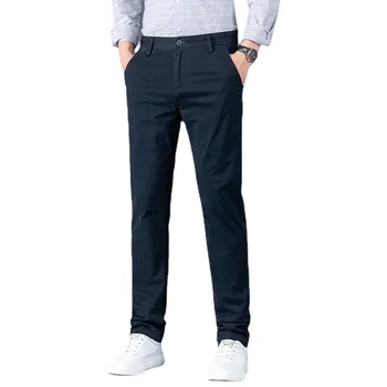 Jeseň nové svetlo business nohavice trend pánske nohavice elastické rovno trubice voľné nohavice tenké mužov bežné nohavice