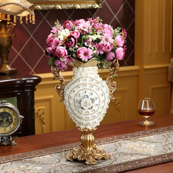 Retro Európskej Luxusné Živice Diamond Stole Váza Bytového Zariadenia, Obývaciu Izbu Tabuľka Falošné Kvetináče Figúrky Office Remesiel Dekor