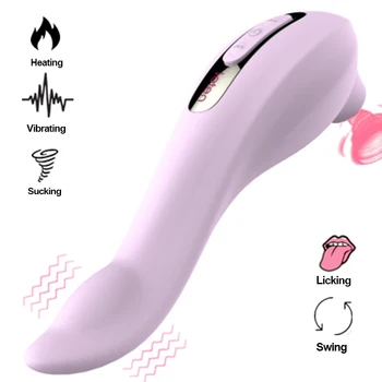 Fajčenie Klitorisu Bulík Vibrátor Kúrenie Ústne Lízanie Jazyk Vibračná Hlavica Sania Pošvy Stimulátor Dospelých, Sexuálne Hračky Pre Ženy