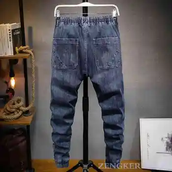 Jesenné a zimné Harlan jeans pánske úsek mládeže šnúrkou nohavice s malými nohy módne pánske slim bežné nohavice trend