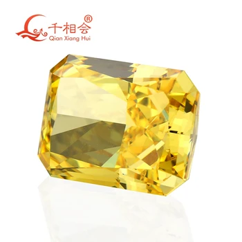 12x16mm žltá farba tvar obdĺžnika brilantné drvený ľad rez cubic zirconia voľné kameň cz kameň