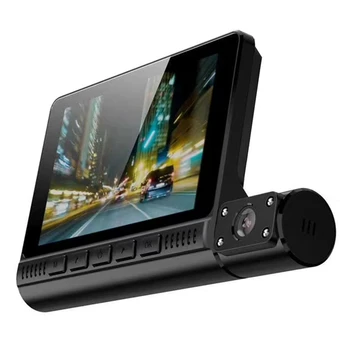 Automobilové DVR 3 Objektív 4,0-Palcový Displej s rozlíšením Full HD 1080P, Po Pripojení Step-Down Kábel, Môže Byť Monitorované Parkovanie