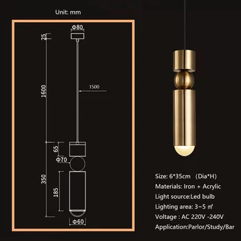Nordic Moderné Led Prívesok Svetlo Železa Lampa Gold Black Farebné Sklo Loptu Závesné Lampy, Spálňa, Kuchyňa