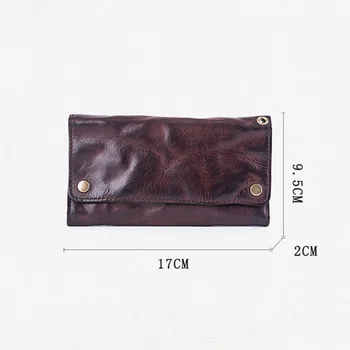 AETOO vrchnú vrstvu cowhide jednoduché retro peňaženky, multi-card kožené zips dlhé peňaženky, mosadz pokladnice handričkou pracky peňaženky