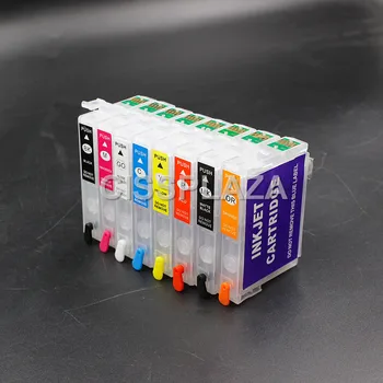 CISSPLAZA 5set 8colors prázdne Naplniteľné atramentové kazety kompatibilné pre Epson P400 S OBLÚKOM Čip surecolor SC-P400 T3240-T3249