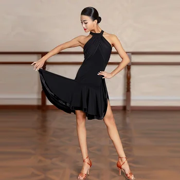 Nové Profesionálne latinské Tanečné Šaty Sexy Štíhla bez Rukávov Šaty Pre Ženy ' S Ballroom Cha Cha Samba Tanečnej Praxi Oblečenie DL5960