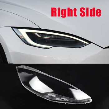 Ľavé +Pravé pre Tesla Model S 2012-2021 celý Rok Auto Svetlometov Kryt Objektívu vedúci svetlo Tienidlo Auto Predné Svetlo Shell