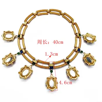 Európske a Americké módne nové západnej starožitné ruby vykladané zlaté retro náhrdelník dámske luxusné šperky
