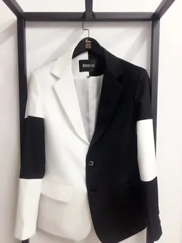 XS-6XL 2019 Mužov nové módne Hair Stylista Módny šitie vyhovovali kabát plus veľkosť spevák kostýmy