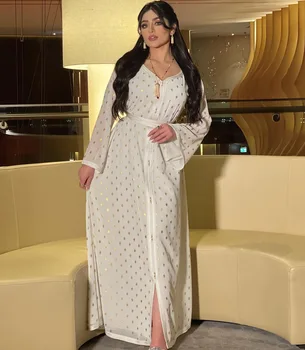 India Turecko Moslimskou Šaty Žien Embrodery Dubaj Župan Kaftan Etnických Dlhý Rukáv Divoké Šaty Maxi Abaya Islamské Oblečenie