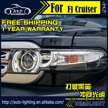 AKD Auto Styling Head Lampa pre Toyota Fj Cruiser Svetlomety FJ150 LED Reflektor LED DRL H7 D2H Hid Možnosť Angel Eye Bi Xenon Lúč