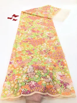Najnovšie Afriky Sequin Čipky Textílie 2020 Vysokej Kvality Nigéria French Open Vyšívané Čipky a Tylu Textílie RF4330