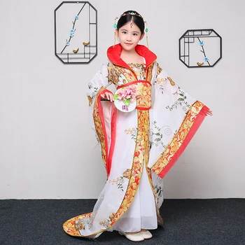 Čínske Tradičné Princezná Tanečných Kostýmov, Dievča Dávnych Kráľovná Stupni Tanečné Oblečenie Deti Rozprávky Tang Hanfu Oblečenie 90