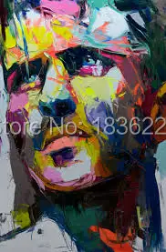 Ručne Maľované Moderné Abstraktné Dekoratívne Portrét Olejomaľby V Pohode Človek Tvár Umelecké Plátno Nastaviť Krásne Nástenné Maľby