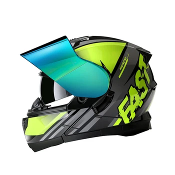 2021 Nové Flip Up Motocyklové Prilby Dvojité Objektív Modulárny Motocross Plnú Tvár Prilbu Casco Moto Capacete 