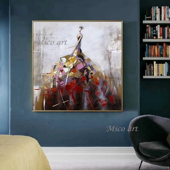 Hotel Dekor Abstraktné Dievča Čistý Obraz Ručne maľovaný Obrázok olejomaľba na Plátne Obývacia Izba Dekorácie, Obrazy na Stenu Umenie