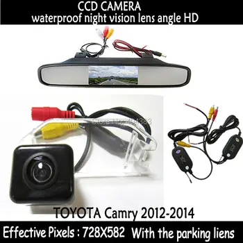 WIireless CCD HD Auto zozadu parkovanie zálohy kamera pre Toyota Camry 2012 2013 + 4.3