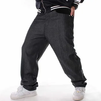 Móda Hiphop Skateboard Džínsy Mužov Bežné Plus Veľkosť Džínsové Nohavice Rovné Nohavice Voľné Neforemné Streetwear Tanečné Oblečenie, Džínsy